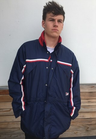 VINTAGE NAVY FILA COAT