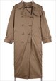 Vintage 90's London Fog Trench Coat Long Button Up Tan Brown