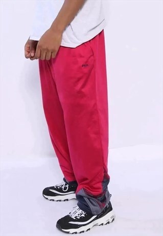 VINTAGE FILA LOGO TRACK BOTTOMS NAVY BLUE