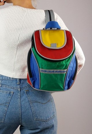 VINTAGE 90'S UCB COLOUR-BLOCK BABY BAG BACKPACK
