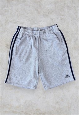Adidas Grey Sweat Shorts Jogger Striped Men's Small