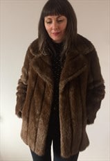 Vintage 70s Brown Faux Fur Jacket