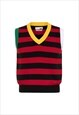 KNITTED CRICKET JUMPER VEST IN RED