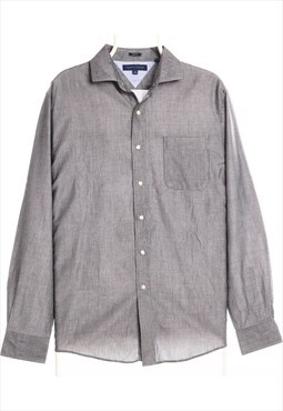 Vintage 90's Tommy Hilfiger Shirt Long Sleeve Button Up Grey
