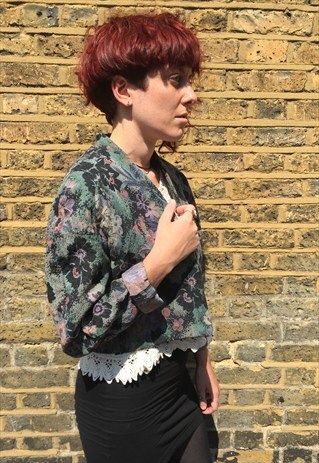 1980'S FLORAL TAPESTRY JACKET