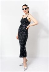 Vintage metallic slip dress layered nightgown