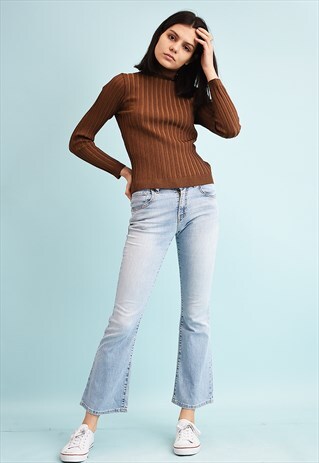 90'S RETRO LEVI'S REGULAR WAIST STONEWASH FLARE DENIM JEANS