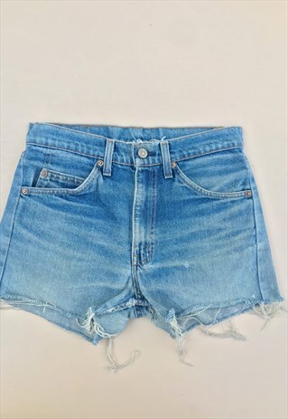VINTAGE 70'S HIGH WAIST BLUE LEVI MOM SHORTS