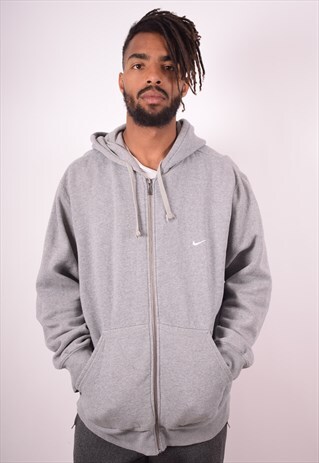 NIKE MENS VINTAGE HOODIE JACKET XL GREY 90S