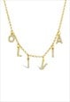Crystal Name Necklace - 18k Gold Vermeil