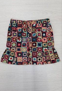 90's Vintage Moschino Jeans Skirt Multicoloured Peplum