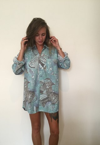CRAZY PATTERNED VINTAGE RETRO FESTIVAL OVERSIZED SHIRT