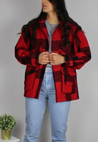 VINTAGE WOOLRICH OVERSHIRT SHACKET JACKET - ALL OVER CHECK