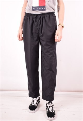NIKE MENS VINTAGE TRACKSUIT TROUSERS MEDIUM BLACK 90S