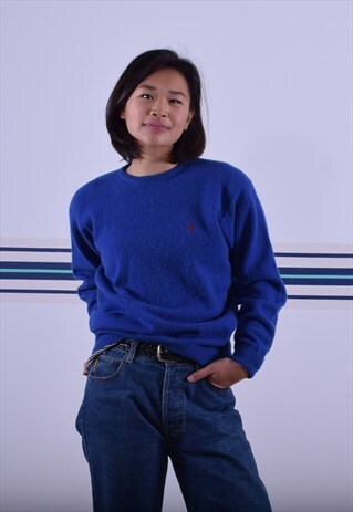 BLUE WOOL RALPH LAUREN JUMPER