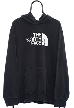 Vintage The North Face Logo Black Hoodie Mens