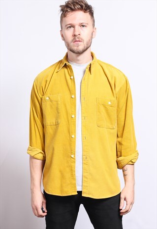 VINTAGE CORDUROY CORD SHIRT YELLOW