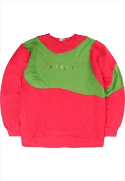 Vintage  Naf Naf Sweatshirt Rework Wavy Crewneck Red Large