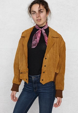 VINTAGE BROWN CLOCK HOUSE SUEDE JACKET