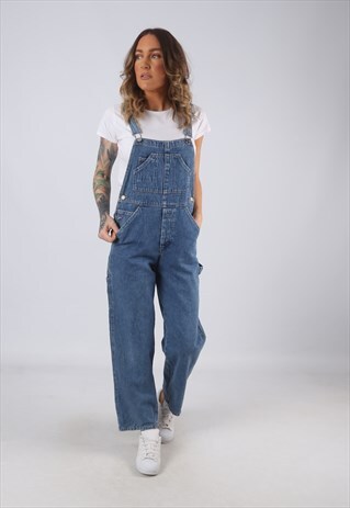 DENIM DUNGAREES WIDE TAPERED LEG PETITE UK 10 (DK3H)