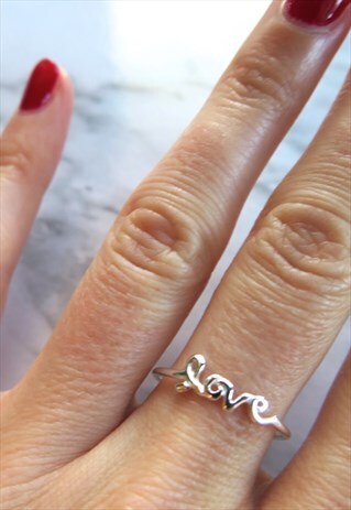 LOVE STERLING SILVER RING