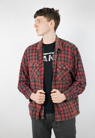 VINTAGE CHECK FLANNEL SHIRT