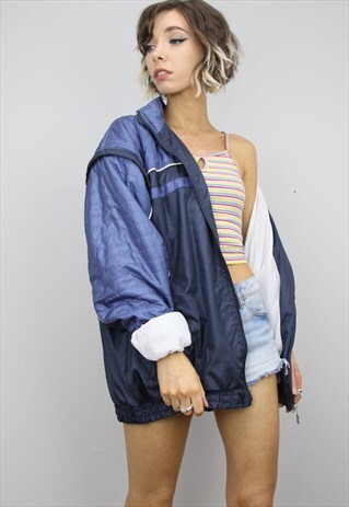 VINTAGE 80S 90S OVERSIZED SHELL SUIT FESTIVAL JACKET