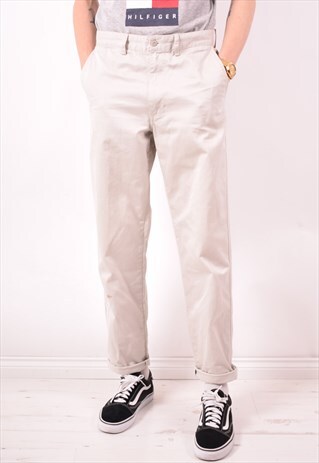 AVIREX MENS VINTAGE TROUSERS W33 L31 BEIGE 90S