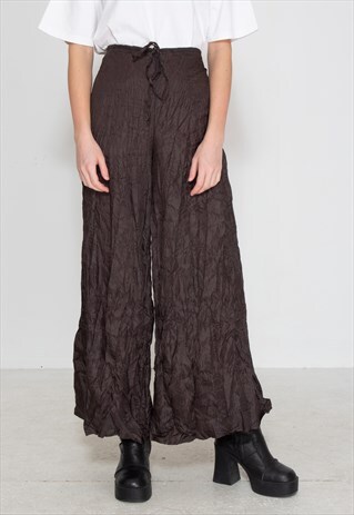 VINTAGE BROWN DIDI WIDE-LEG TROUSERS BOTTOMS
