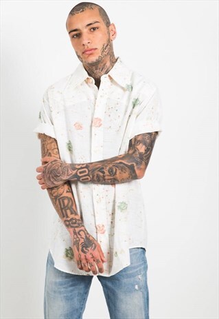 VINTAGE 80S HAWAIIAN SHORT SLEEVE SHIRT / S3186