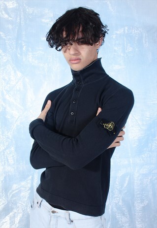 VINTAGE STONE ISLAND BLACK POLO STYLE SHIRT