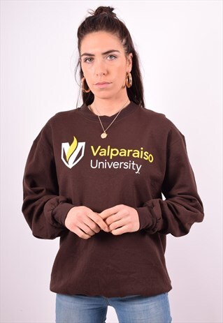 CHAMPION WOMENS VINTAGE SWEATSHIRT JUMPER MEDIUM BROWN 90'S