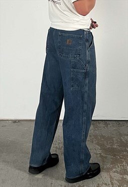 Vintage Carhartt Carpenter Pants Men's Dark Blue