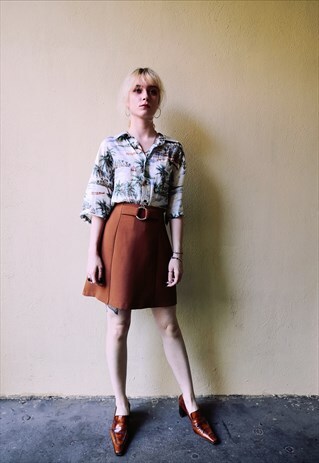 VINTAGE 70'S LIGHT BROWN SKIRT