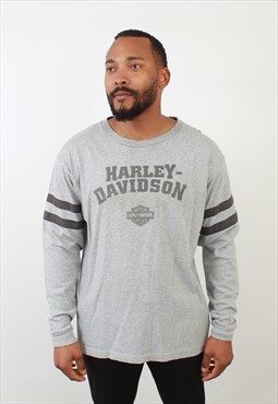 Vintage Harley Davidson spell out grey long sleeve t shirt