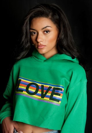 THE RAINBOW LOVE CROP SUMMER FESTIVAL HOODIE