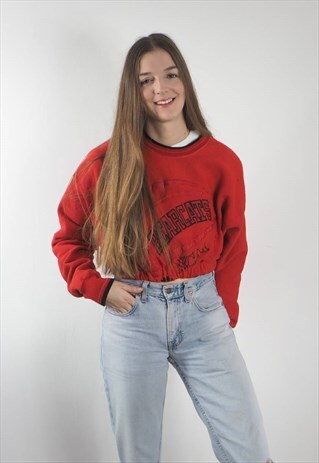 VINTAGE RED BEARCATS CROP SWEATSHIRT