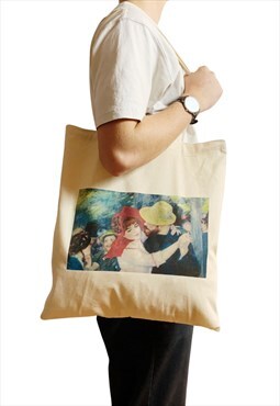 Renoir Dance at Bougival Tote Bag Boho Romantic Print Cute V