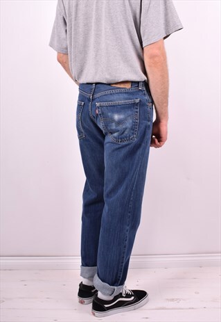 LEVI'S 521 MENS VINTAGE JEANS W34 L34 BLUE 90'S