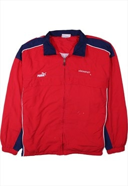 Vintage 90's Puma Windbreaker Sportswear Full Zip Up Red