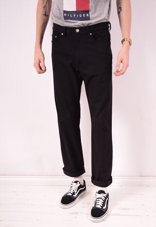 VERSACE MENS VINTAGE TROUSERS W32 L31 BLACK 90S