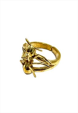 Gold Ant Ring Adjustable