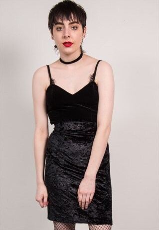 VINTAGE VELVET HIGH WAIST SKIRT