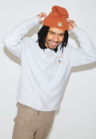 SWEATSHIRT IN GREY WITH SCORPION PATCH