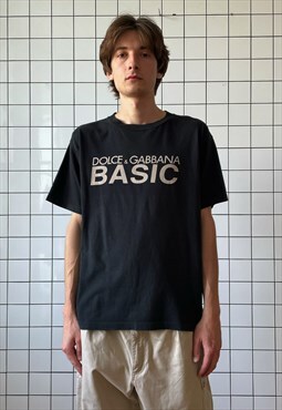 Vintage DOLCE GABBANA T Shirt Graphic Tee 90s Black