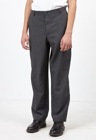 VINTAGE DARK GREY ALBERTO TROUSERS BOTTOMS