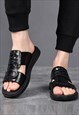 UTILITY SLIDERS EDGY FASHION CHUNKY SOLE GOTHIC SLIPPERS