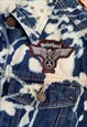 MOTORHEAD - REWORKED STUDDED ACID WASH DENIM JACKET SIZE 14
