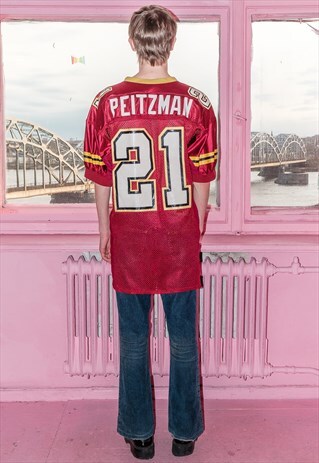 VINTAGE AMERICAN FOOTBALL T-SHIRT IN RED