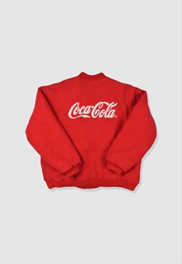 Vinage 90s Coca Cola Embroidered Bomber Jacket in Red